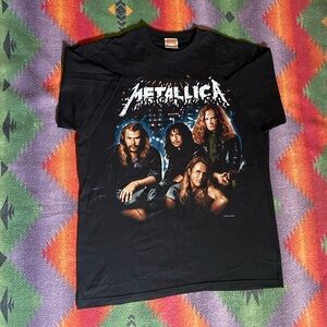 VINTAGE METALLICA BAND T SHIRT SIZE XL DOUBLE SIDED GOOD CONDITION BLACK 90s